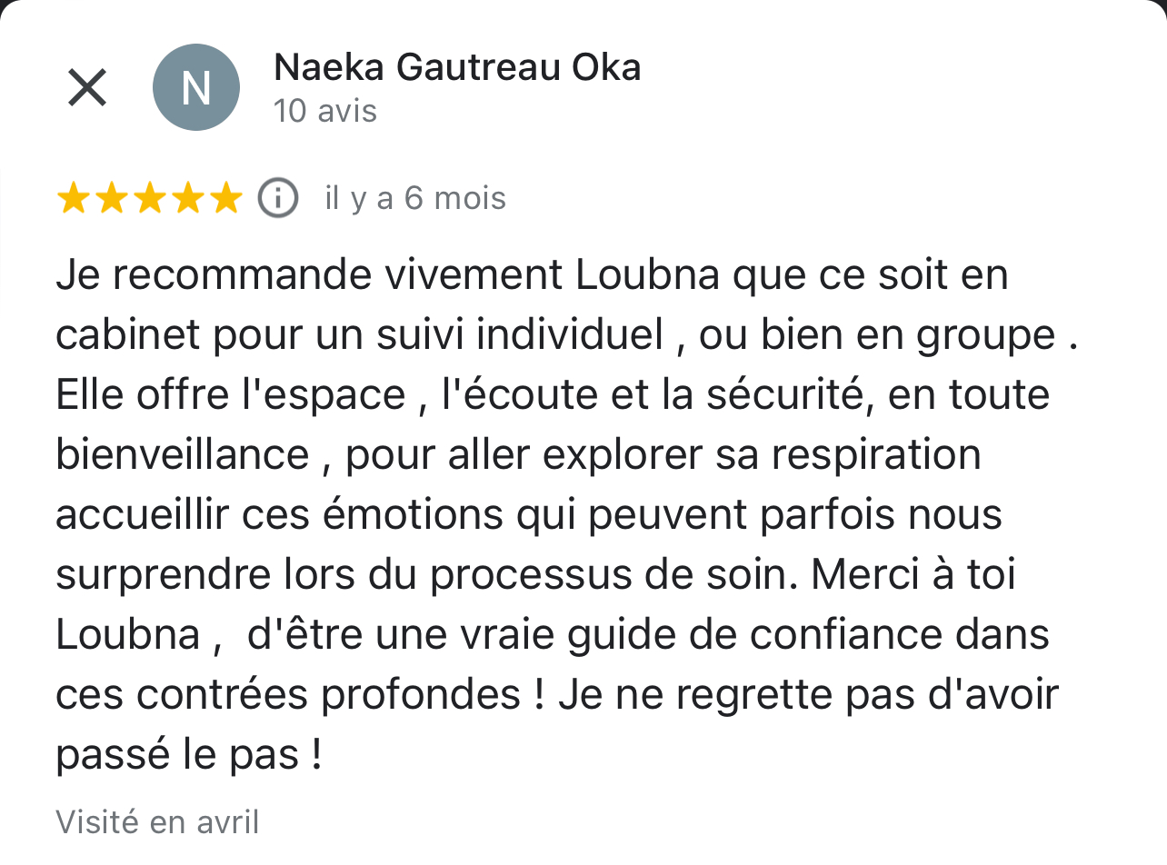 Avis client de Loubna Lamri