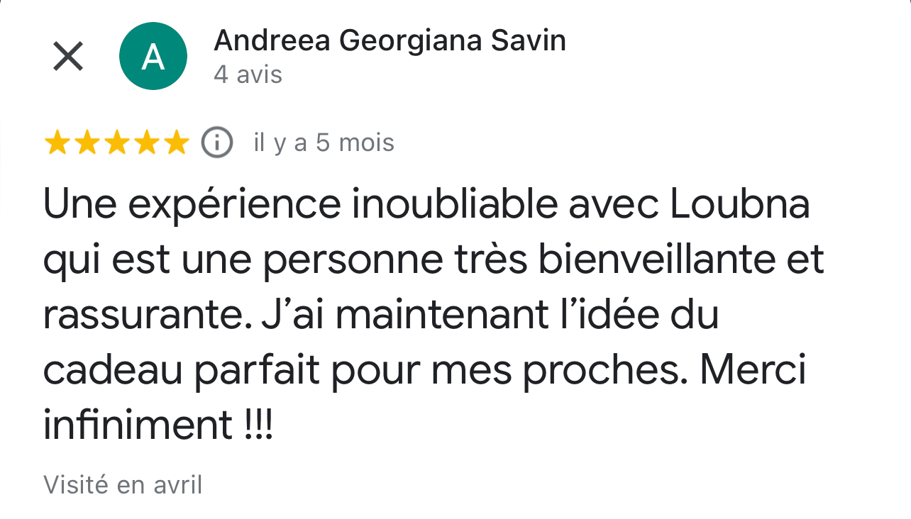 Avis client de Loubna Lamri
