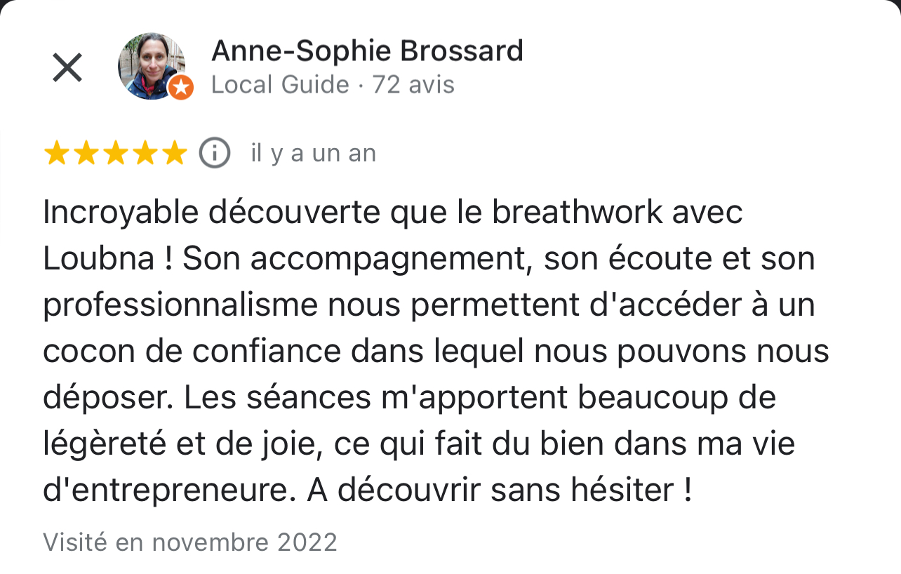Avis client de Loubna Lamri